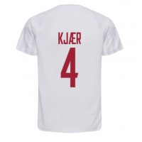 Dänemark Simon Kjaer #4 Auswärtstrikot WM 2022 Kurzarm